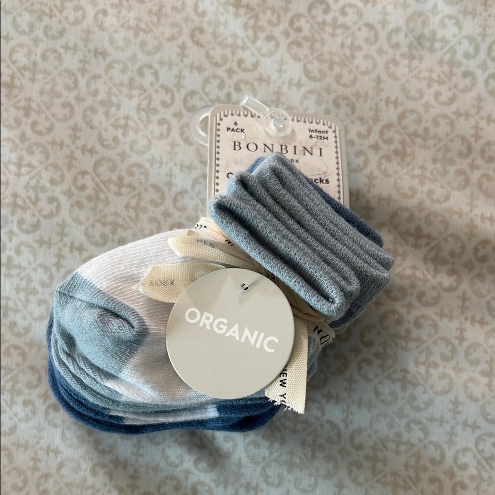 Organic Baby Casual Socks - Blue and White